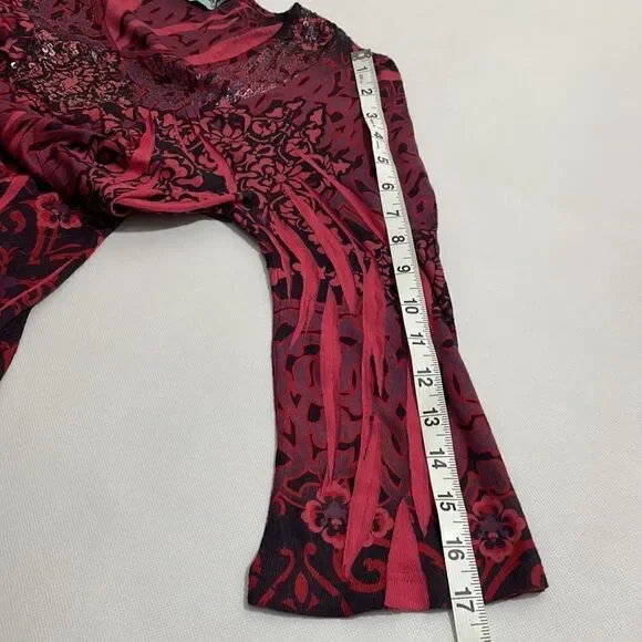 Unity World Wear Petite Women’s V-Neck Sequined Accent Top - Picture 6 of 9